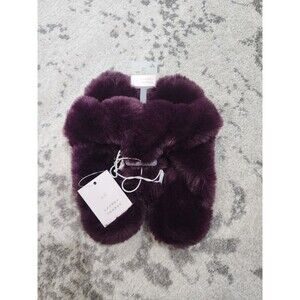 NEW LC Lauren Conrad WOZZIE Faux Fur X Cross Slippers SMALL 6/7 Purple SOFT